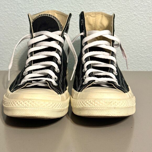 Converse Play High Top Sneakers Mens Size 11 Black Lace-Up Comme De Garcons - Picture 2 of 15